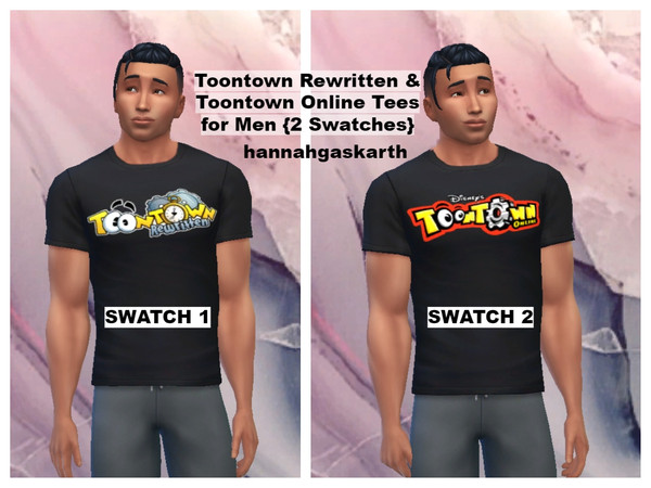 Sims 4 — Toontown & Toontown Rewritten Tee [Men Version] by hannahgaskarth2 — 2 shirts for Toontown & Toontown