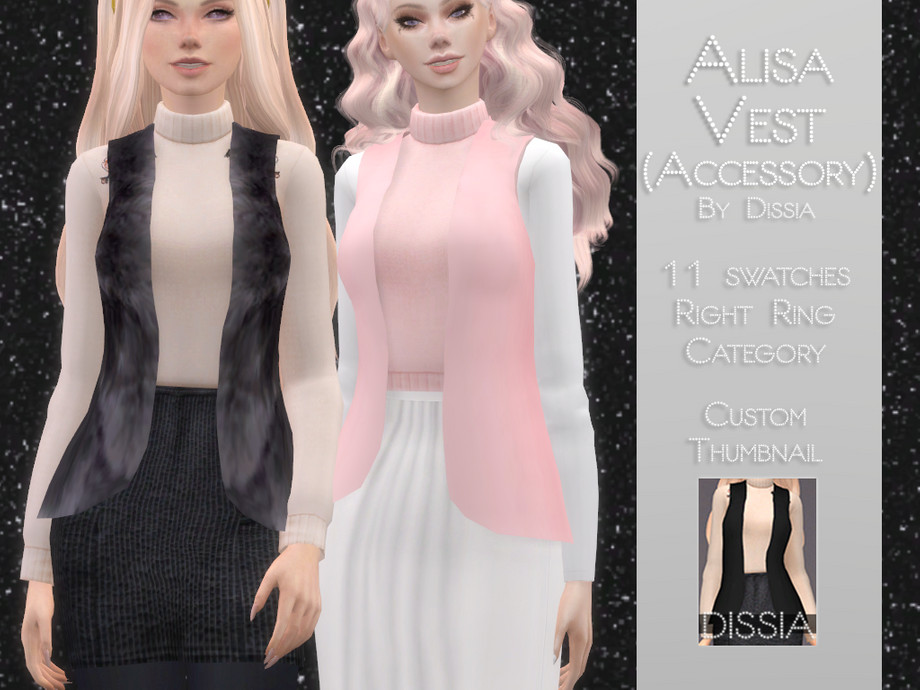 Prestige regional grænse The Sims Resource - Alisa Vest (Accessory)