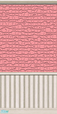 Sims 2 — Pink Mosiac by Velly_0_Belly — Pink wall using a more "weathered" look to the white paneling Maxis