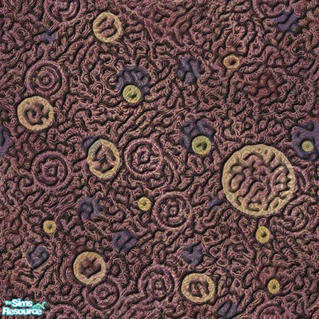 Sims 2 — Contemporary Carpet by Meemo — Brown patterned modern carpet. 