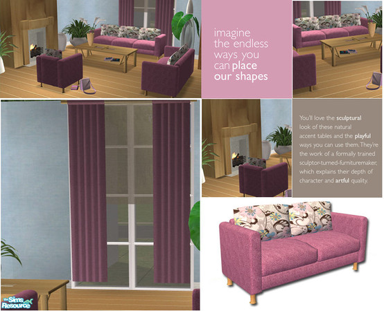 Sims 2 — Pink Passion - curtain by Nanshi — Based on Shakeshaft's Isabel Natural living room here at TSR. You will need