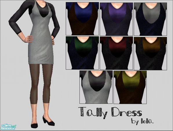 Sims 2 — Tally Dress  by Lola — Layed Jumper & Dress Conbo's Teamed With Sylish Flats & Some Three Quarter Length