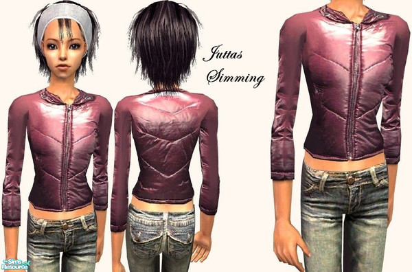 Sims 2 — purple teen shiny jacket by juttaponath — Shiny winter jacket for teens. No mesh and no expansion pack required.