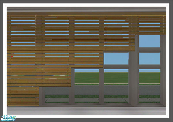 Sims 2 — Venetian Blinds Goldwood Recolour by simtomatic — This file recolours all meshes in this set in goldwood.