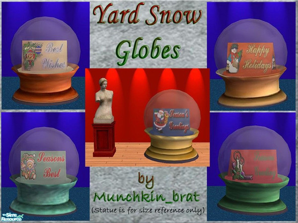 Sims 2 — Yard Size Snow Globes by munchkin_brat — My table top snow globes enlarged for your sims to display in their
