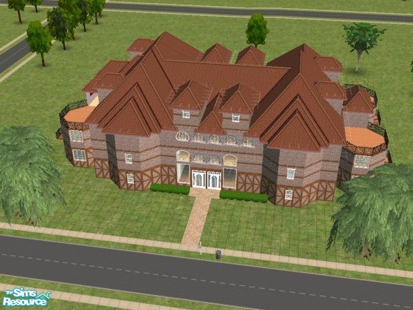 Sims 2 — Farren Mansion by simsimcherie — This wonder house has A kitchen, Dining Rm., Breakfast Nook, Walk-in Entry, Big