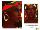 Sims 4 — Holiday Wonderland - Kwanzaa Earrings by OranosTR — - New Mesh - 8 Colors - HQ mode compatible Hope you like it.
