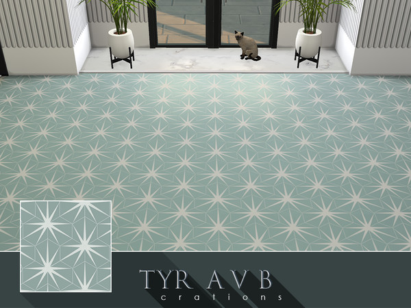 Sims 4 — Modern Lily Pad Floor Tiles by TyrAVB — This is a contemporary tiled floor in beautiful Lily Pad pattern done by