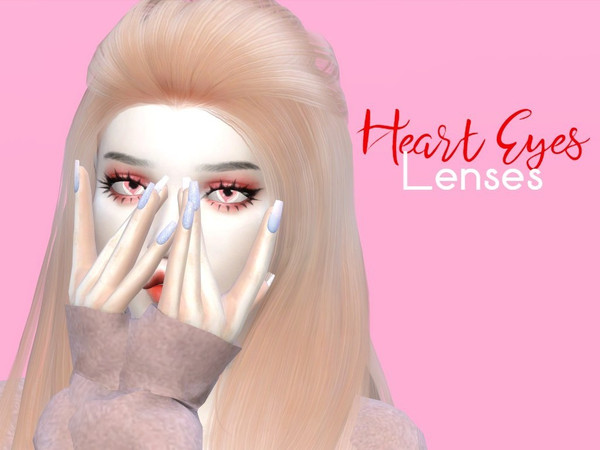 Sims 4 — Heart Eyes Lenses by ohmybunnny — 1 Color New Mesh READ MY T.O.U. Thank u for download♥