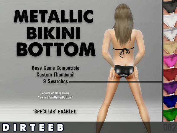 Sims 4 — Metallic Bikini Bottom by DirteeB — 