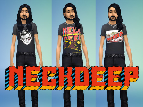 Sims 4 — Neck Deep Shirts by Lord_Vortranox — This is a collection of 10 Neck Deep shirts for males.