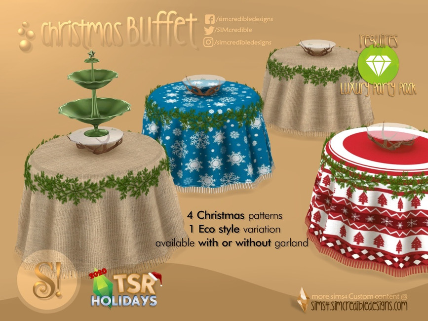 The Sims Resource Holiday Wonderland Christmas Buffet buffet table