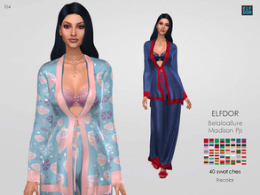 Sims 4 — Belaloallure Madison Pjs RC by Elfdor — Its a standalone recolor of Belaloallure outfit and you will need the