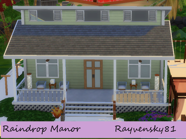 Sims 4 — Raindrop Manor by Rayvensky81 — Raindrop Manor is a charming starter home for the sims who want to live on the