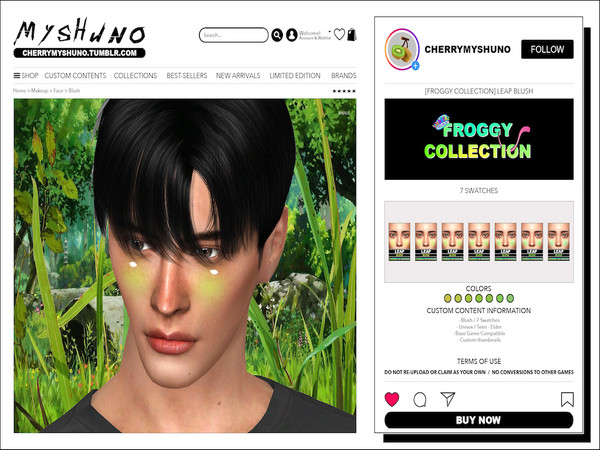 Sims 4 — Leap Blush by cherrymyshuno — - 7 swatches - hq textures - teen - elder - base game compatible - custom