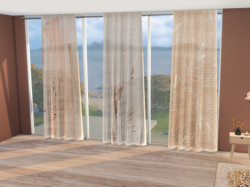 The Sims Resource Bedroom Faye Decor Curtain R (Medium Wall)