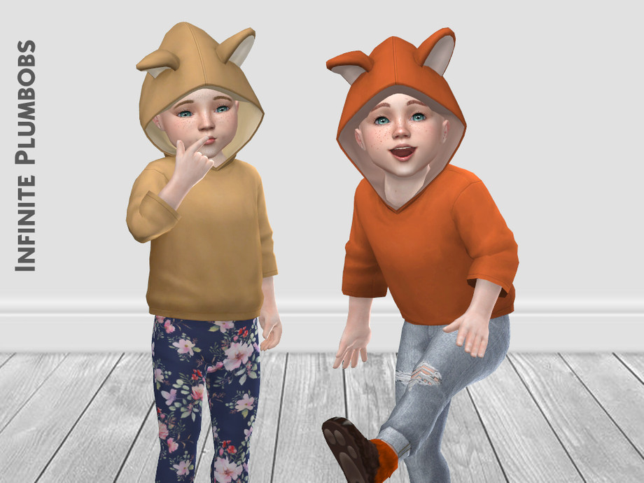 The Sims Resource Ip Toddler Animal Ear Hoodie Toddler Stuff