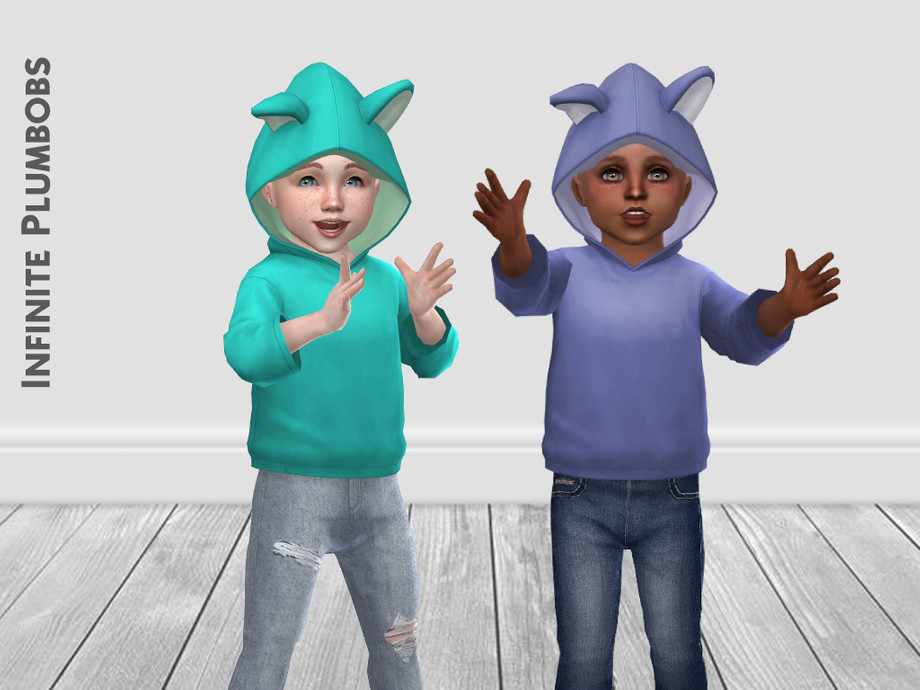 The Sims Resource - IP Toddler Animal Ear Hoodie - Toddler Stuff
