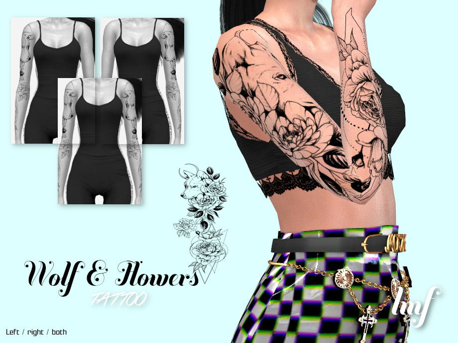 Random Flowers A Sims 4 CC Tattoos Set