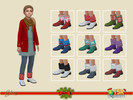 Sims 4 — Holiday Wonderland - Christmas boots female child by Birba32 — Boots for female children with Christmas pattern