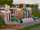 Sims 4 — Eco Art Studio by tellaris — A comfortable green area for your sims to make art ♥ Includes: painting