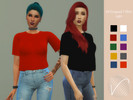 Sims 4 — VV Cropped T-Shirt - Dark by heyitsvern — Recolour of EA mesh Base game compatible Available in 10 dark colours