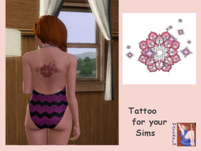 Sims 3 — ws Ornament Tattoo pink by watersim44 — Self created Tattoo for your Sims A Ornament in pink and white For