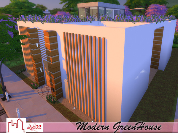 Sims 4 — Modern GreenHouse by Lyca02 — A glass modern greenhouse This built contains: 1st Floor: Kitchen Dining Area