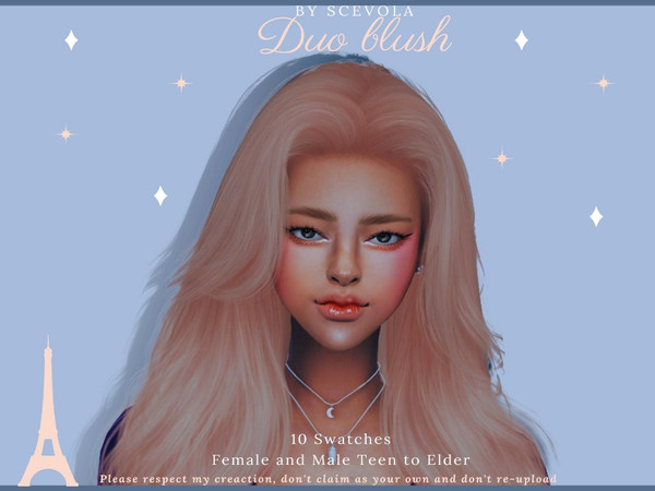 Sims 4 — N1 Duo Blush by scevola-sz — - Blush : one blush with two colors conbinations - Teen to Elder - Non HQ - 10