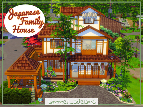 Sims 4 — Japanese Family House by simmer_adelaina — Hello!!! I made this house for a family, perfectly playable and cozy