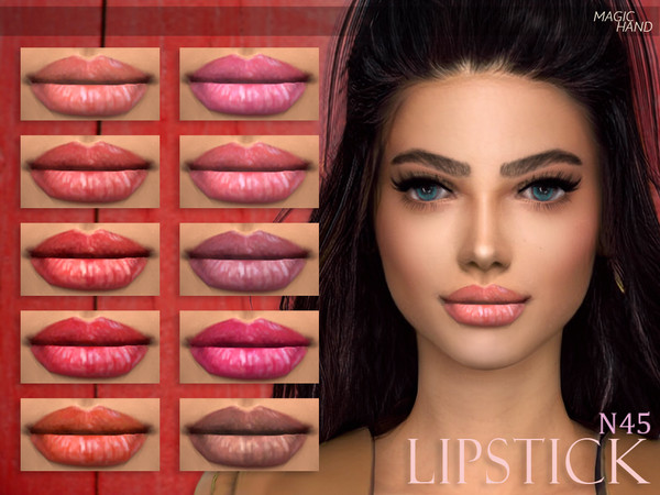 Sims 4 — [MH] Lipstick N45 by MagicHand — --16 available colors-- --Compatible with HQ settings-- --CAS thumbnail--