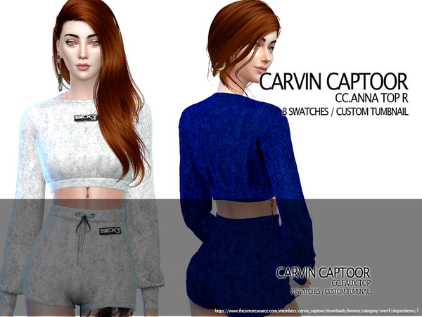 Sims 4 — CC.Anna TOP R by carvin_captoor — Created for sims4 Original Mesh All Lod 8 Swatches Don't Recolor And Claim you