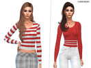 Sims 4 — Candy Cane Sweater by CherryBerrySim — Cozy knitted sweater with candy cane stripes in red or white! 3 colors