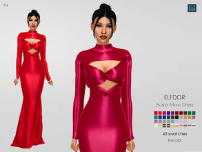 Sims 4 — Busra-tr Maxi Dress RC by Elfdor — Its a standalone recolor of Busra-tr dress and you will need the original