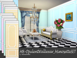 Sims 4 — MB-OpulentWallwear_MimosetteSET by matomibotaki — MB-OpulentWallwear_MimosetteSET, two elegant wall-paints with