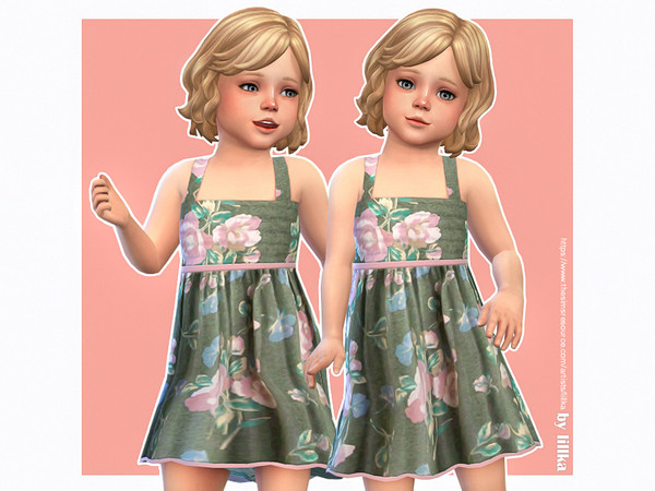 Sims 4 — Abby Dress [NEEDS TODDLER STUFF] by lillka — Abby Dress for Toddler Girls 4 swatches Custom thumbnail YOU NEED