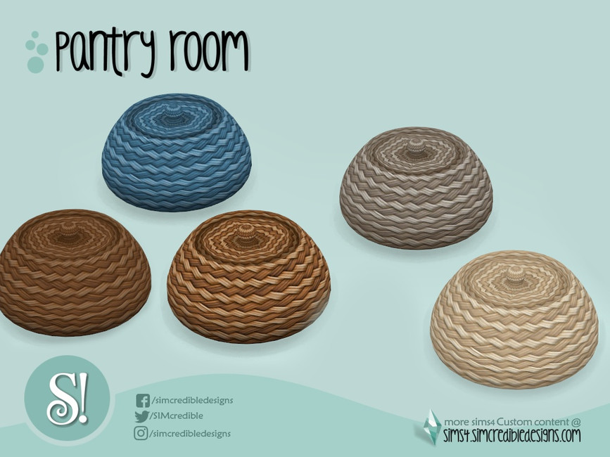 The Sims Resource Naturalis Pantry Basket with Lid Woven