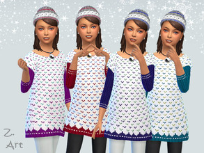 Sims 4 — WinterkidZ. 07 Dress by Zuckerschnute20 — A trendy knitted dress in a two-layer look for the winter time