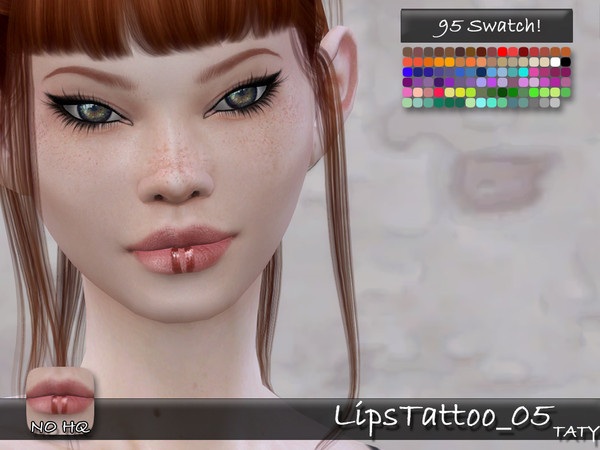 Sims 4 — [Ts4]Taty_LipsTattoo_05 by tatygagg — - Female, Male - Human, Alien - Teen to Elder - Hq Compatible - Skin