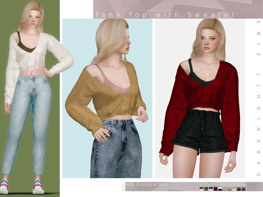 The Sims Resource - Top with Sweater