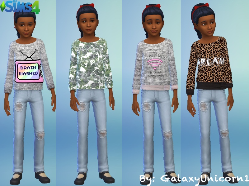 The Sims Resource - Graphic Sweatshirt For Kids 04