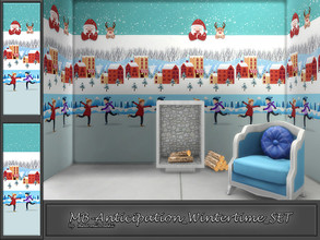 Sims 4 — MB-Anticipation_Wintertime_SET by matomibotaki — MB-Anticipation_Wintertime_SET, 2 funny children's wallpapers