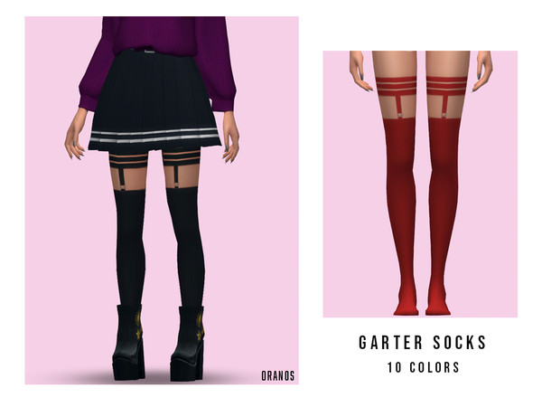 Sims 4 — Garter Socks by OranosTR — - EA Texture [Mixed] - 12 Colors - HQ mode compatible - Specular - Shadow map