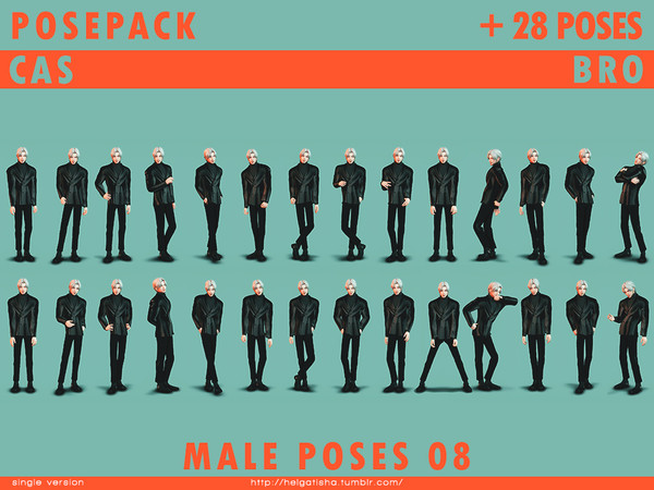 Sims 4 — Male poses 08 cas by HelgaTisha — CAS - 28 poses - bro trait