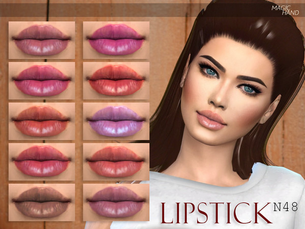 Sims 4 — [MH] Lipstick N48 by MagicHand — --16 available colors-- --Compatible with HQ settings-- --CAS thumbnail--