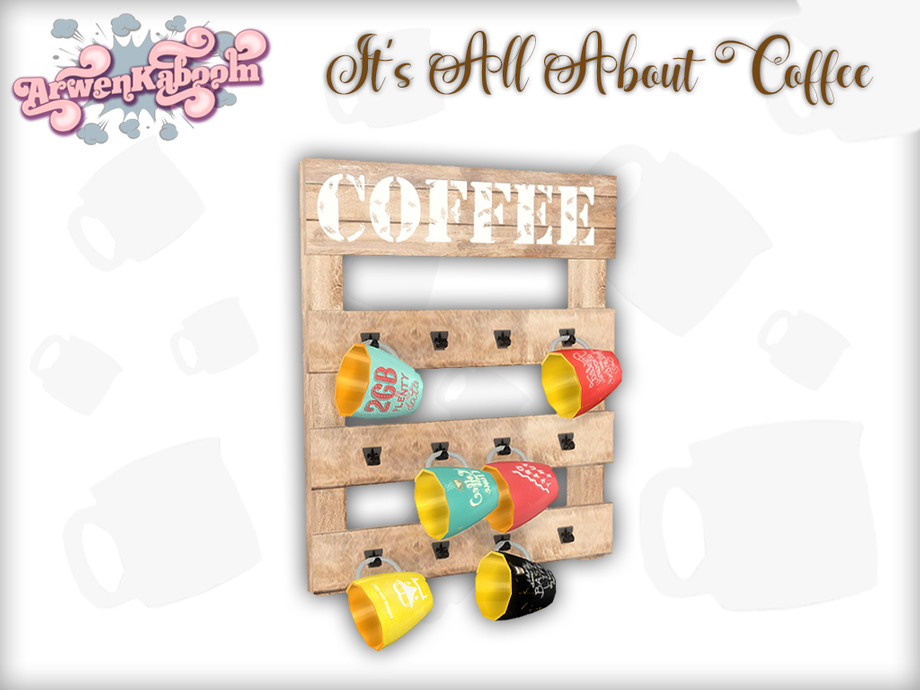 The Sims Resource Colorful Wooden Coffee Mugs Holder