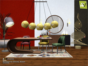 Sims 3 — Holiday Wonderland - Poinsettia Dining Room by ArtVitalex — - Poinsettia Dining Room - ArtVitalex@TSR, Dec 2020