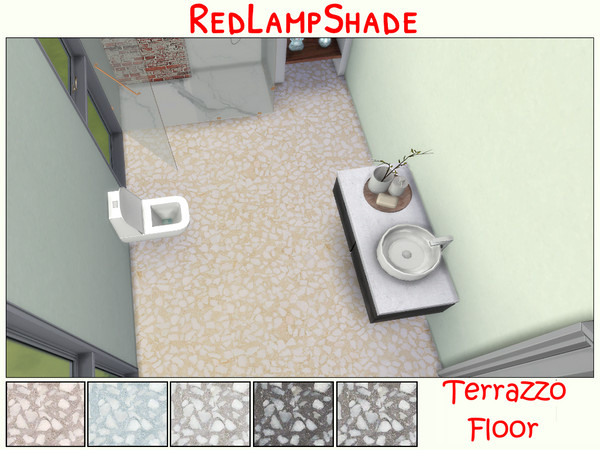Sims 4 — Terrazzo Floor by RedLampShade — A concrete type floor with pepples inbedded on top By Redlampshade, thank you