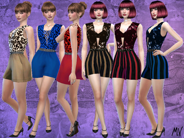 Sims 4 — Jumpsuits by MeuryVidal — Set containing 2 models of overalls perfect for various occasions on hot days.