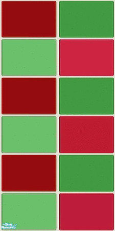 Sims 2 — NK Christmas Tile Wall by MoMama — A Christmas tile of red and green so your kitchens and baths can enjoy the
